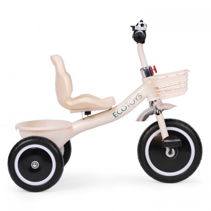 Tricicleta Ecotoys WQL-1999 Bej | Sigurță pentru Copii - imagine 3