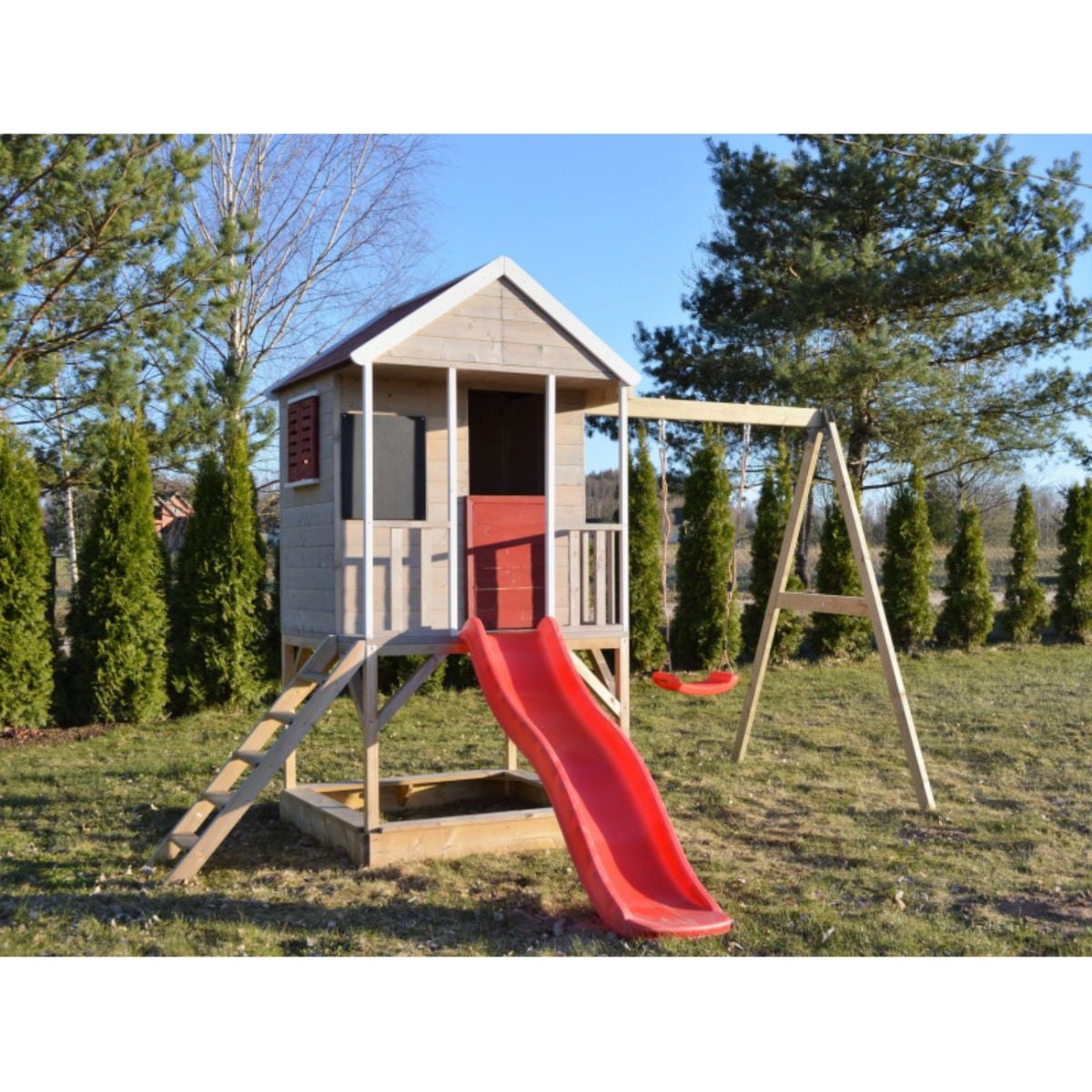 Casuta Gradina cu Tobogan si Leagan Wendi Toys