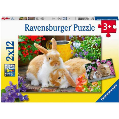 Puzzle Porcusor si Iepuras Ravensburger 2x12