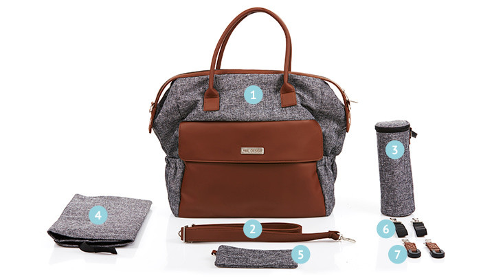 Geanta Jetset Graphite Grey ABC Design