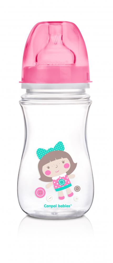 Biberon Anticolici Canpol EasyStart, 240 ml, Roz