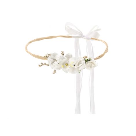 Coroana Flori Alba Party Deco - Elegantă 18cm