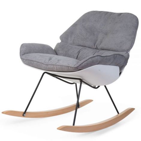 Scaun Balansoar Childhome Alb-Gri pentru Relaxare - imagine 4