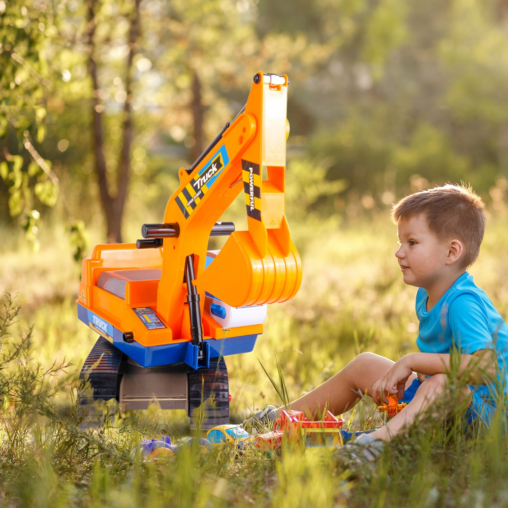 Excavator Malplay King Kong, cu cupă mobilă și cască - imagine 4