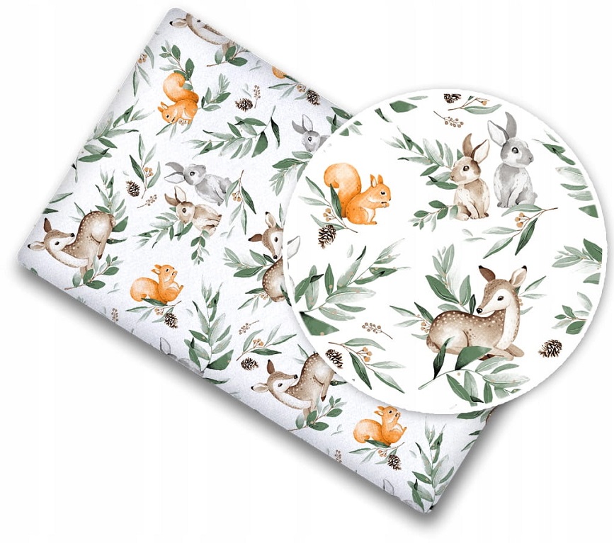 Cearceaf BabyMam 100% Bumbac Forest Animals 140x70cm - imagine 4
