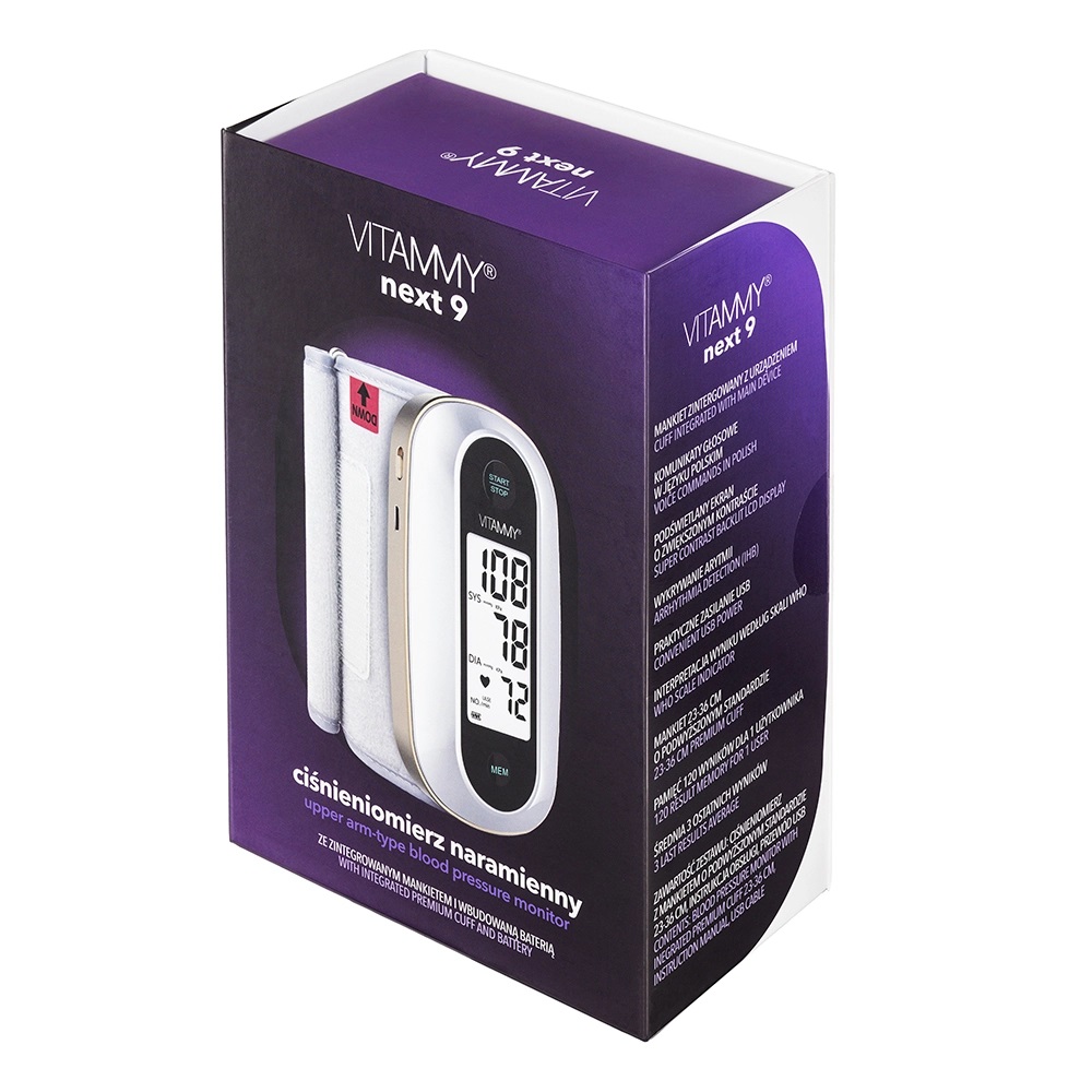 Tensiometru Vitammy Next 9, Alb-Albastru, Mufă USB - imagine 4