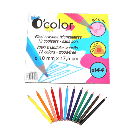 Set 144 Creioane Triunghiulare Ocolor