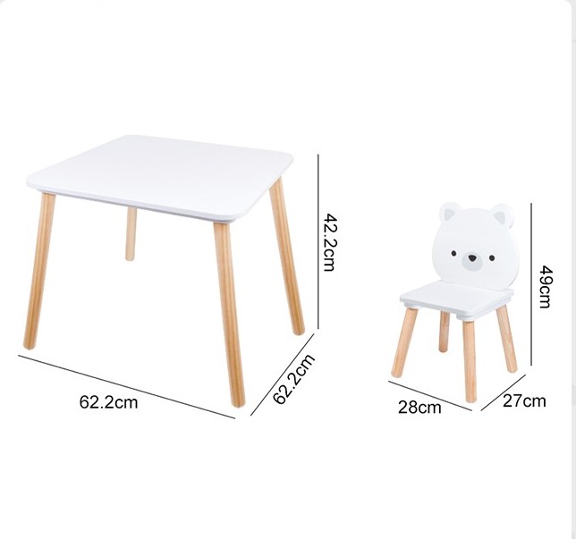 Set Masa Moni White Bears - Mobilier Copii Sigur - imagine 3