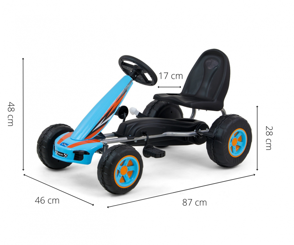 Kart cu pedale Viper Blue Milly Mally +3 ani - imagine 3