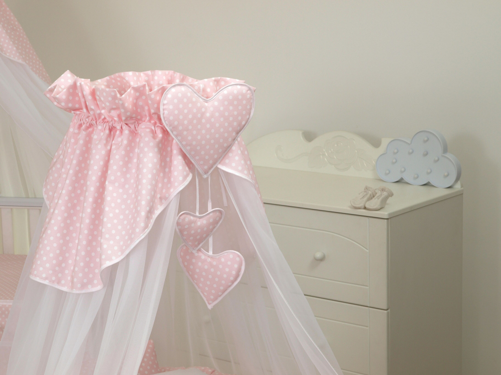 Baldachin Tul Patut Amy Bear Heart Pink, Protecție și Stil