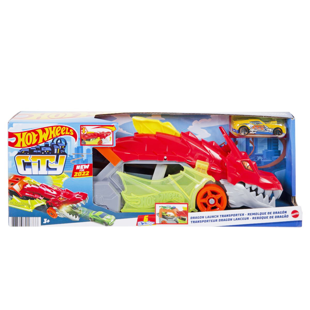 Set Hot Wheels City Dragon Transportator cu Masinuta