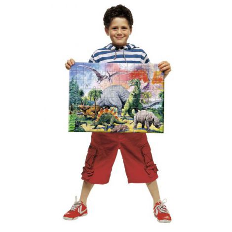Puzzle Printre Dinozauri, 100 piese Ravensburger - imagine 3