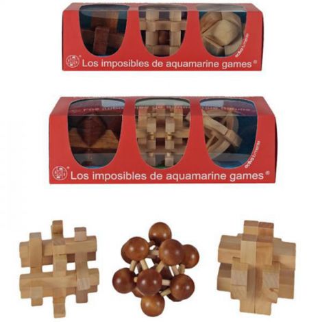 Pack 3 Puzzle Mini Lemn Aquamarine Games