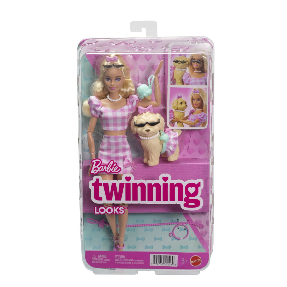 Mattel Barbie Twinning Looks - Papusa si Caine Asortati