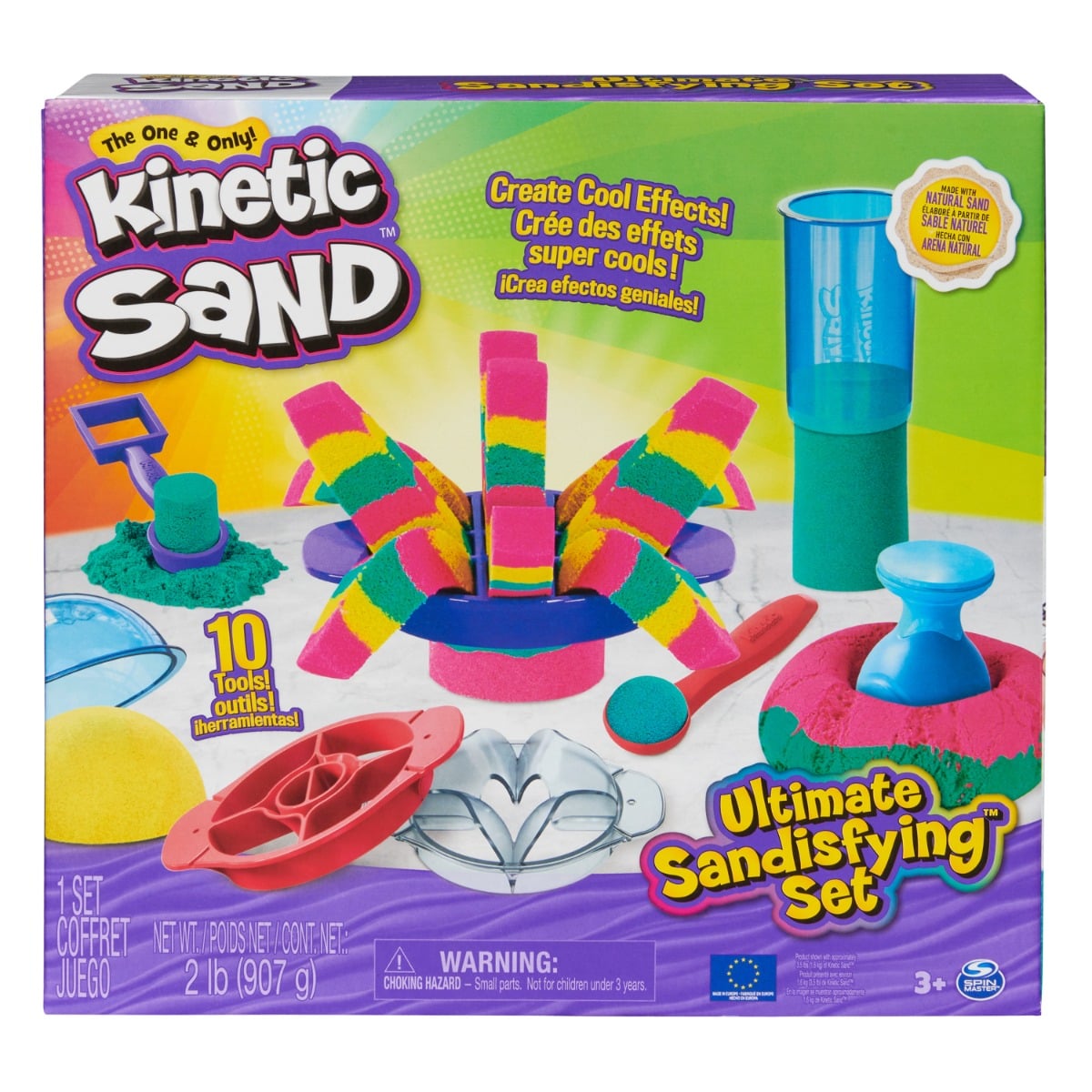 Set Kinetic Sand 3 Culori si 10 Forme
