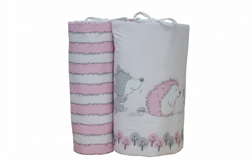 Set Protectii Patut Odette Pink, Bumbac, 63x127 cm