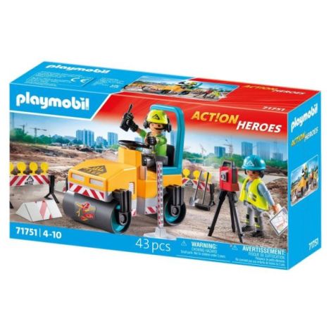 Playmobil Compactor Asfalt | Jucărie Construcții - imagine 3