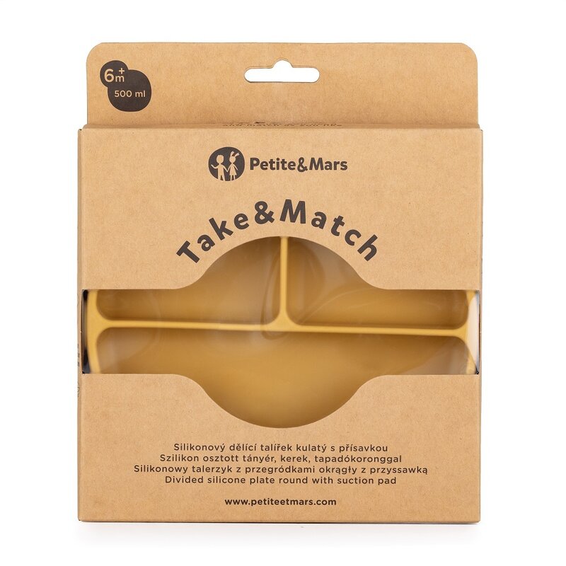 Farfurie Petite&Mars cu ventuza, 3 compartimente - imagine 4