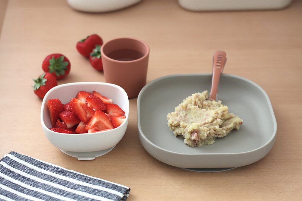 Set Masa Silicon Beaba Terracotta 4 Piese - imagine 3