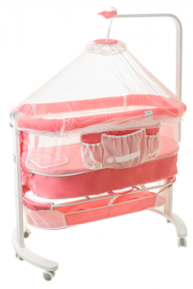 Patut Co-Sleeping Bebesleep cu Baldachin Coral