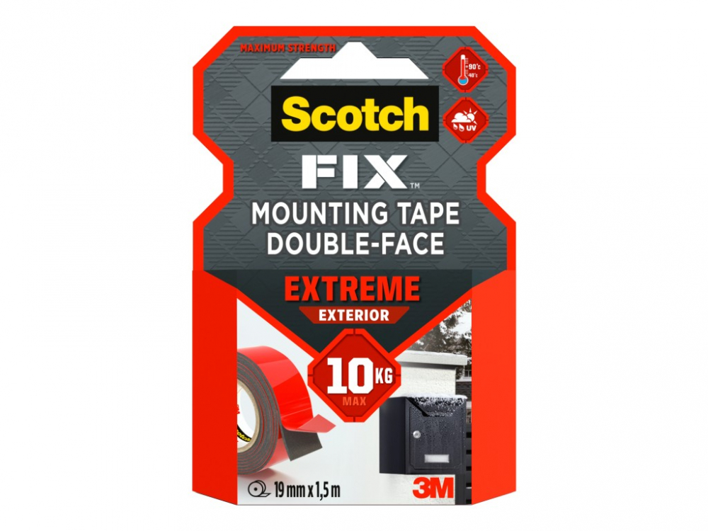 Banda Dublu Adezivă Scotch Exterior, 19mm, 10kg