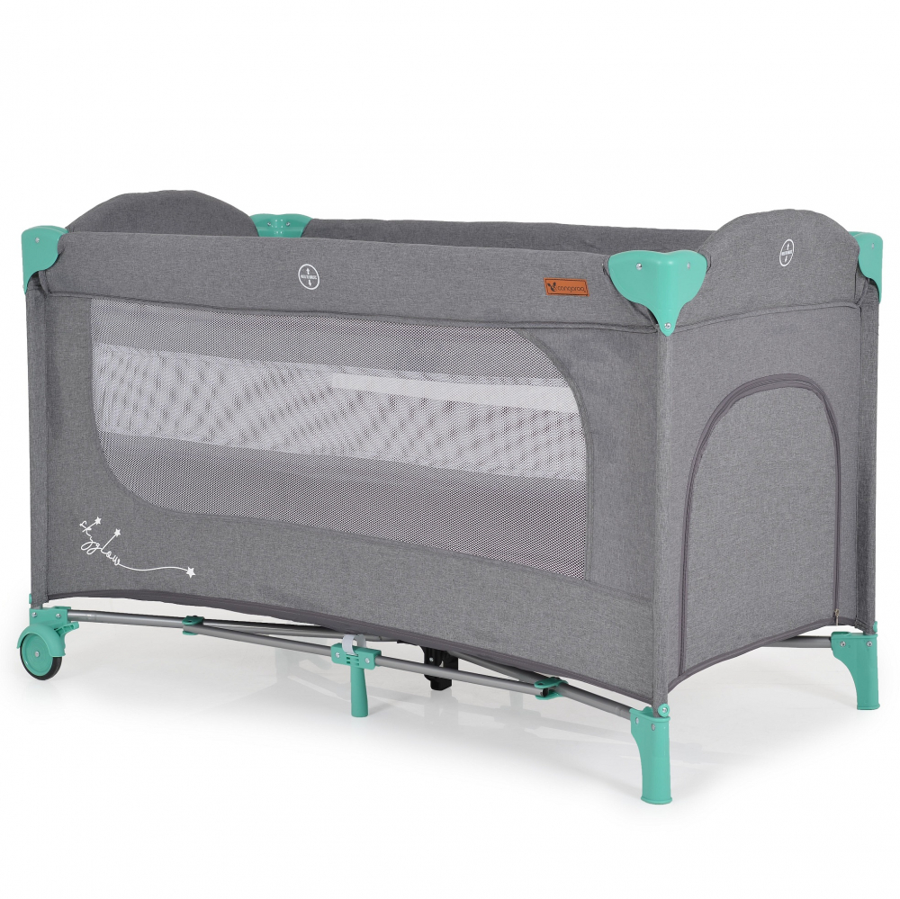 Pătuț Cangaroo SkyGlow 2in1, Pliabil, Mint - imagine 3