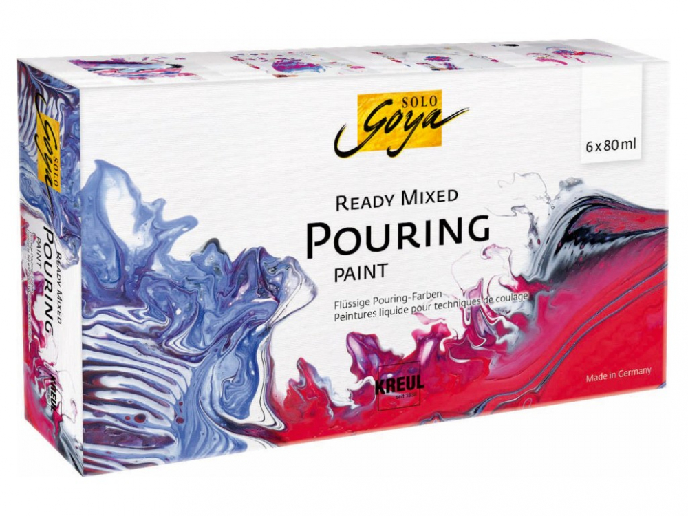 Mix Vopsele Acrilice Kreul Pouring, 6 x 80 ml