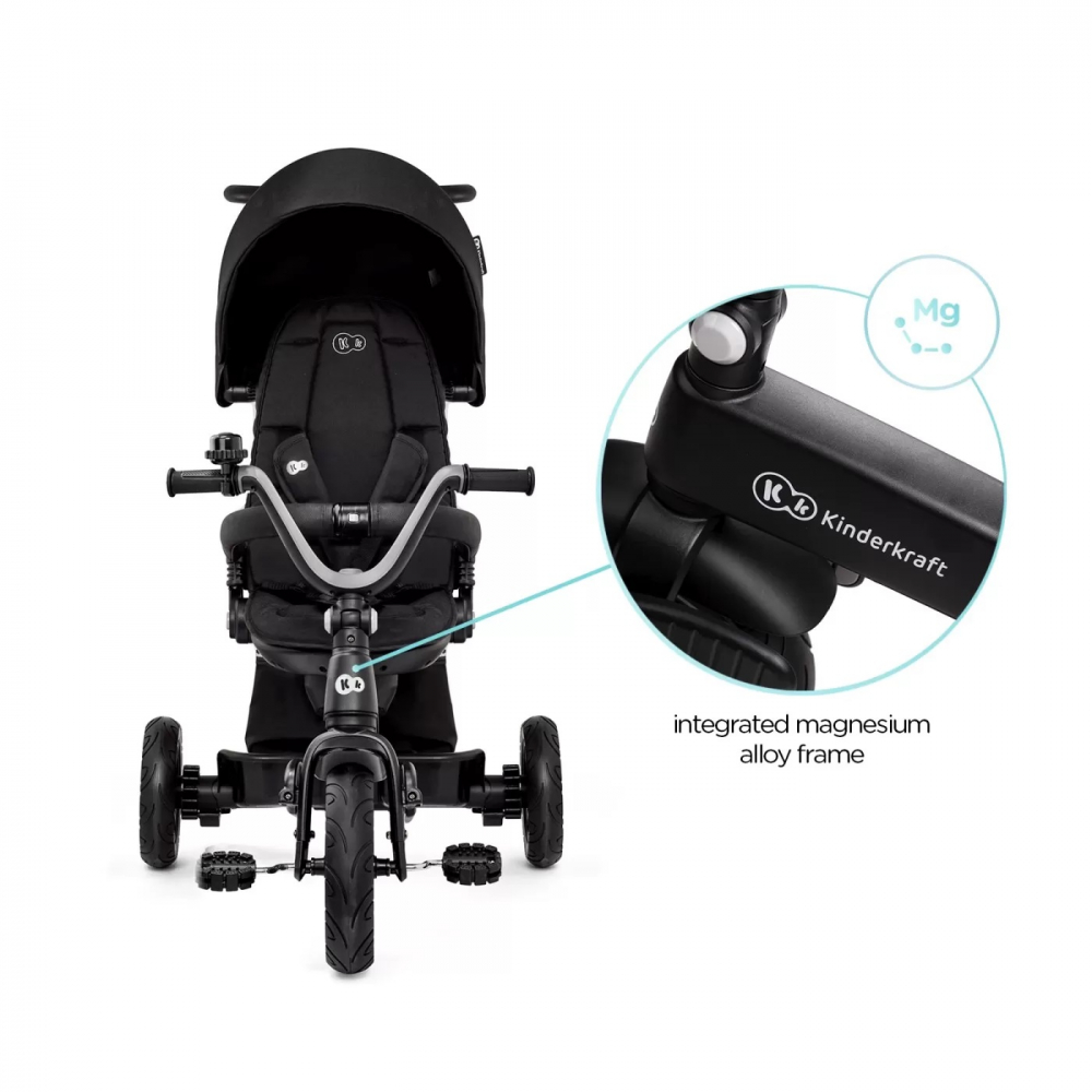 Tricicleta Kinderkraft Easytwist Black, de la 9 luni - imagine 3
