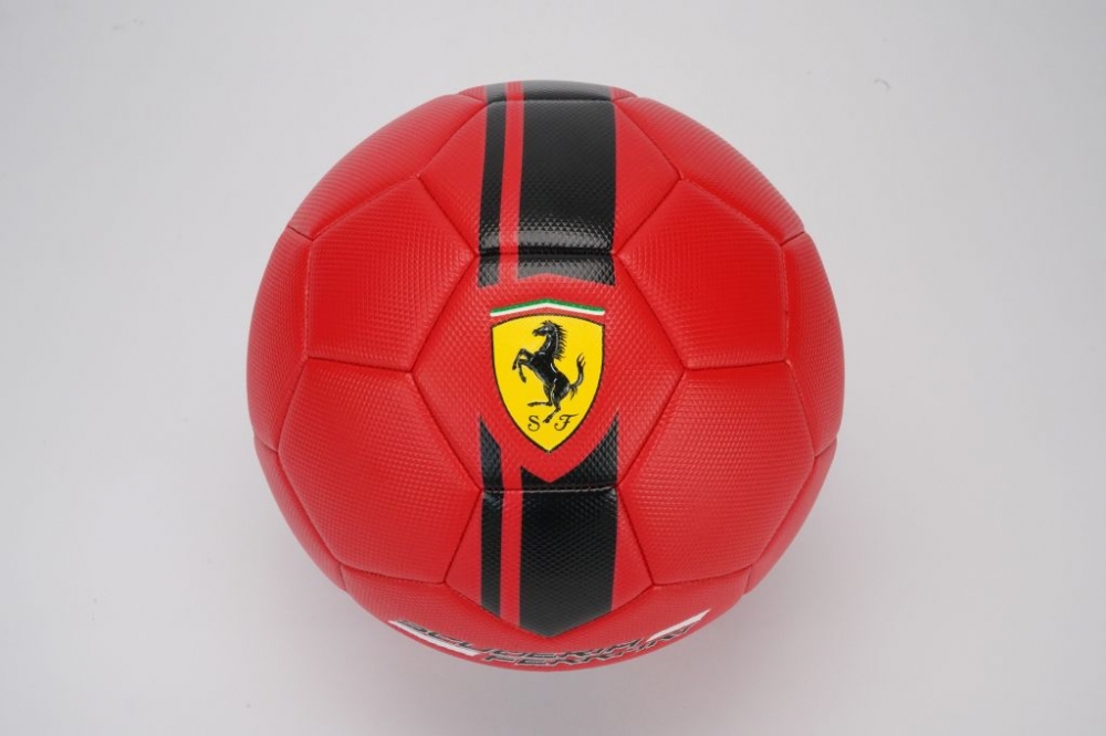 Minge Fotbal Ferrari Marimea 5, Rosu, PVC, Mesuca - imagine 3