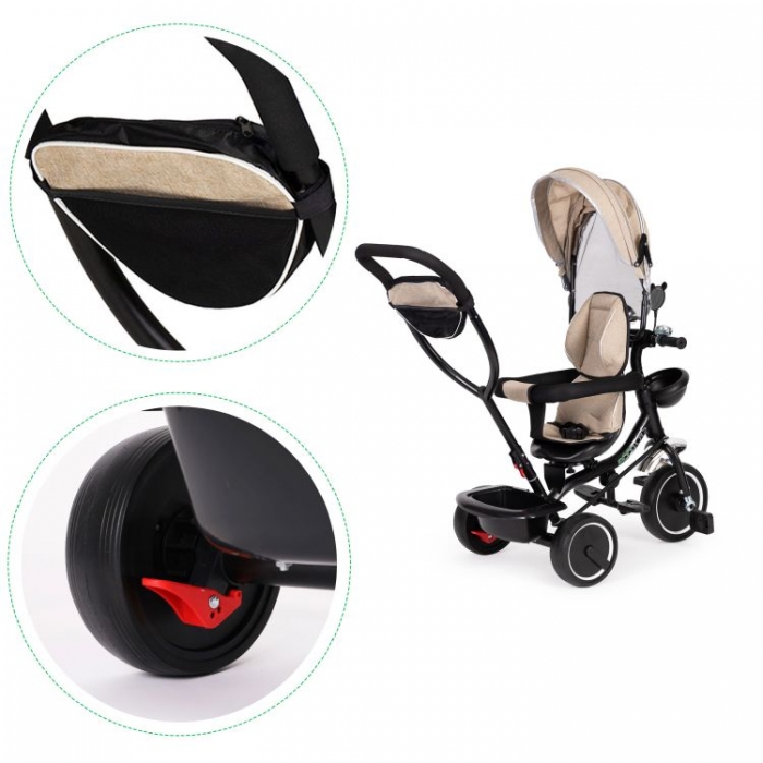 Tricicleta Ecotoys JM-066-9 Roșu cu Scaun Rotativ