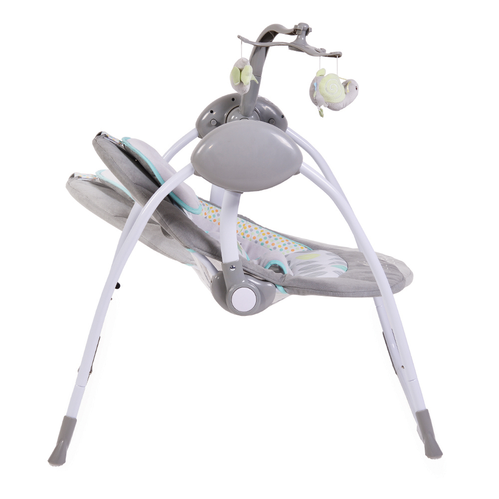 Leagan Electric Cangaroo Baby Swing+ Grey, Priza - imagine 2