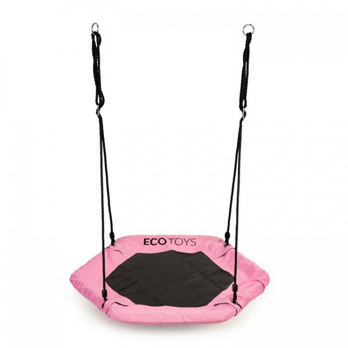 Leagan Suspendat Ecotoys Cuib de Barza Roz - imagine 4
