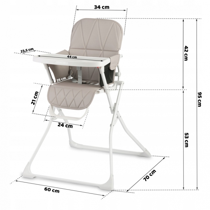 Scaun de masă Ricokids Nuco Alb/Gri, Siguranță și Design - imagine 7