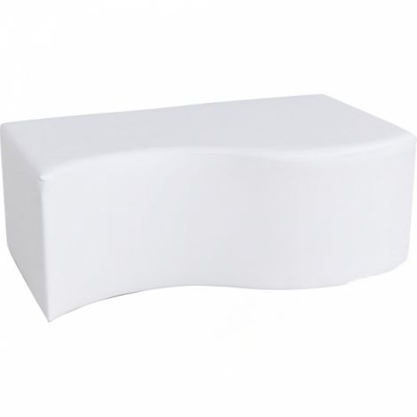Puf Rectangular Ondulat Alb Moje Bambino