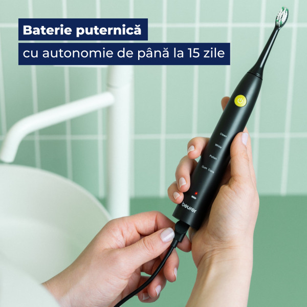 Periuță Sonică Beurer SC30 Jet Black | 80.000 mișc/min - imagine 3