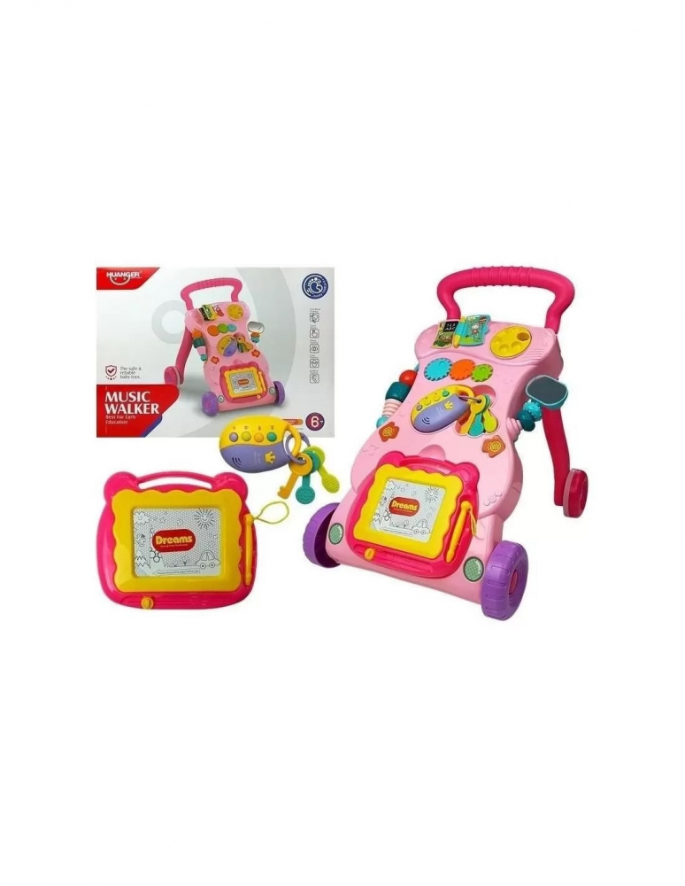 Antepremergator LeanToys Roz cu Activitati - imagine 3