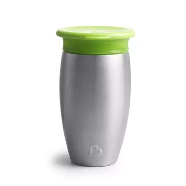 Cana Miracle 360 Munchkin Stainless Steel, Verde, 296ml - imagine 3