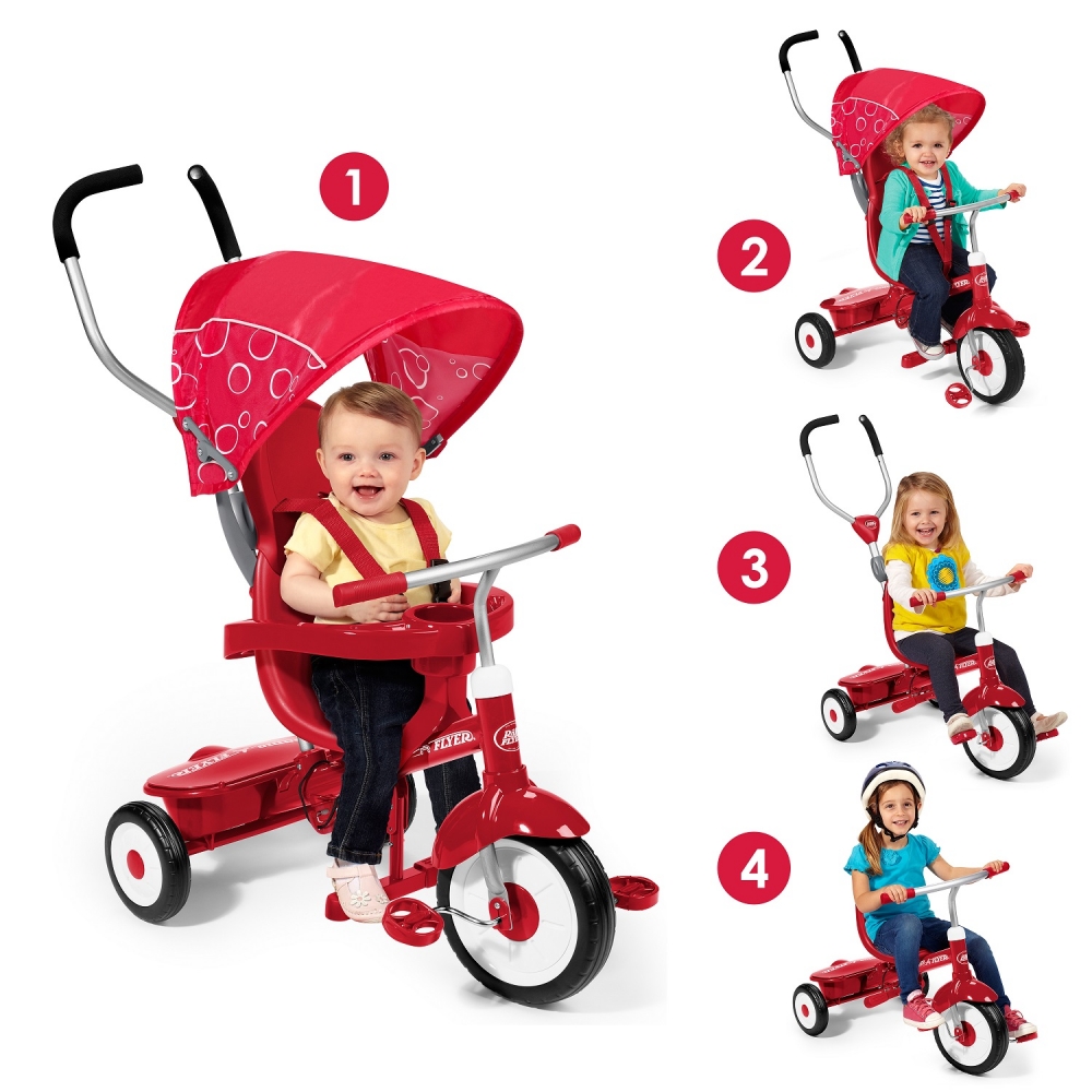 Tricicleta Radio Flyer 4 în 1 cu Control Direcție