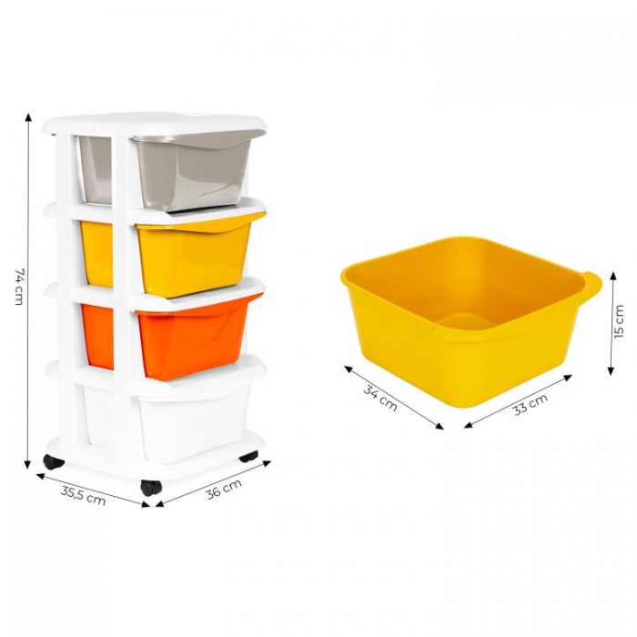 Raft pe roti ModernHome 4 compartimente - imagine 5