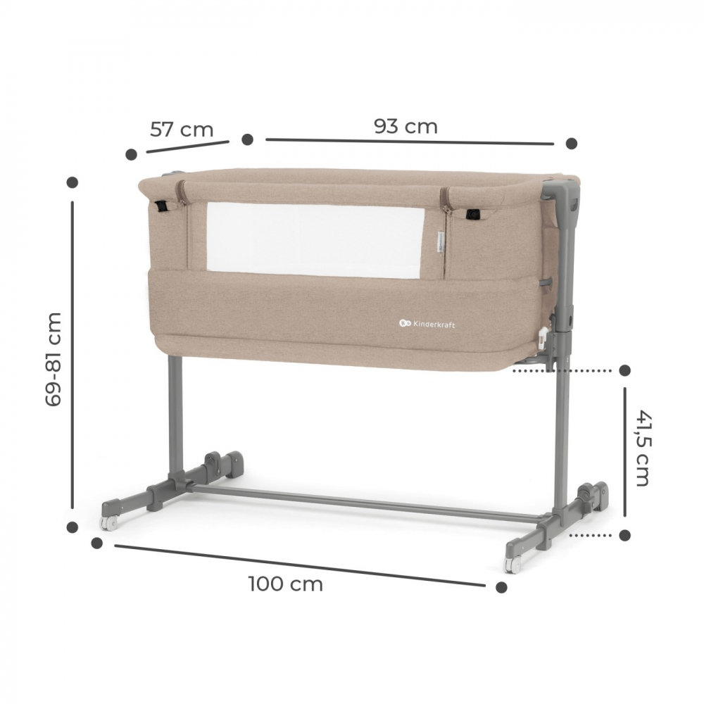 Patut Co-Sleeper Kinderkraft Neste Grow Bej - imagine 4