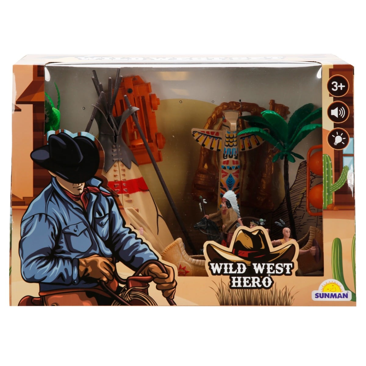 Set Figurine Wild West Hero, Indian & Cowboy
