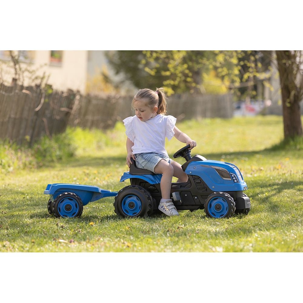 Tractor Smoby Farmer XL cu Remorcă Albastru - imagine 6