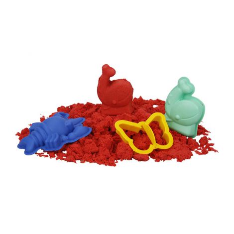 Nisip Kinetic Crafy 350g Roșu + 3 Unelte - imagine 4