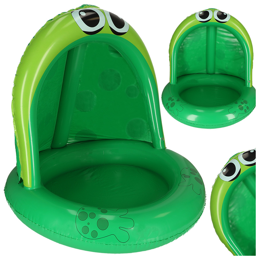 Piscina Gonflabila Broscuta Verde cu Umbrar Ikonka - imagine 2