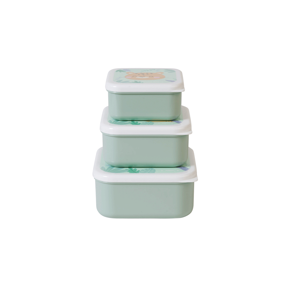 Set 3 caserole Saro Baby Jungle Cheetahs mint