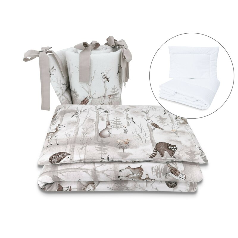 Lenjerie Patut MimiNu Woodland 5 Piese Bumbac