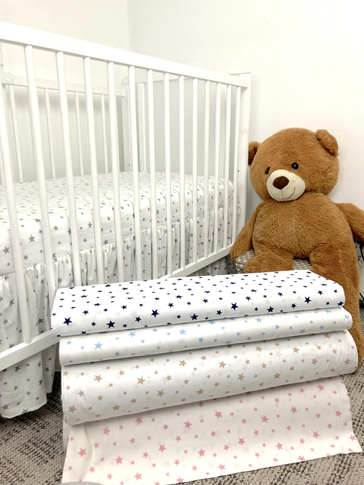 Cearsaf Deseda Bumbac 120x60 cm cu Volane