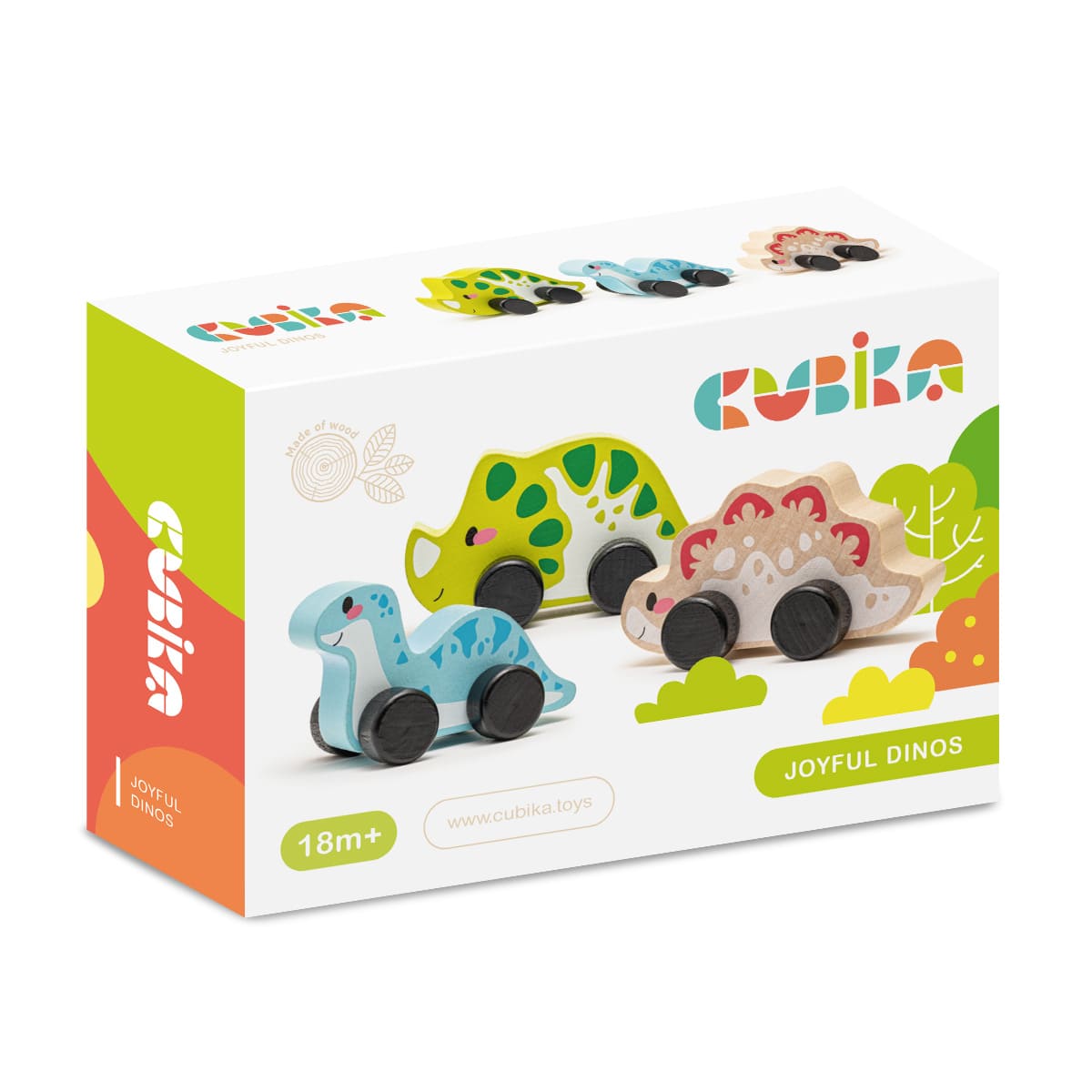 Joc Cubika Masini Dinozaur Lemn | Educativ