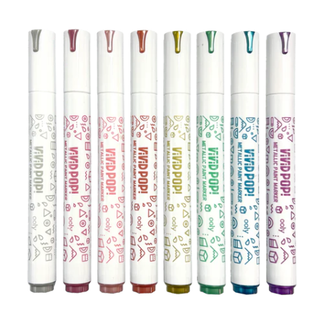 Ooly Vivid Pop! Carioci Metalice, 8 Culori - imagine 4