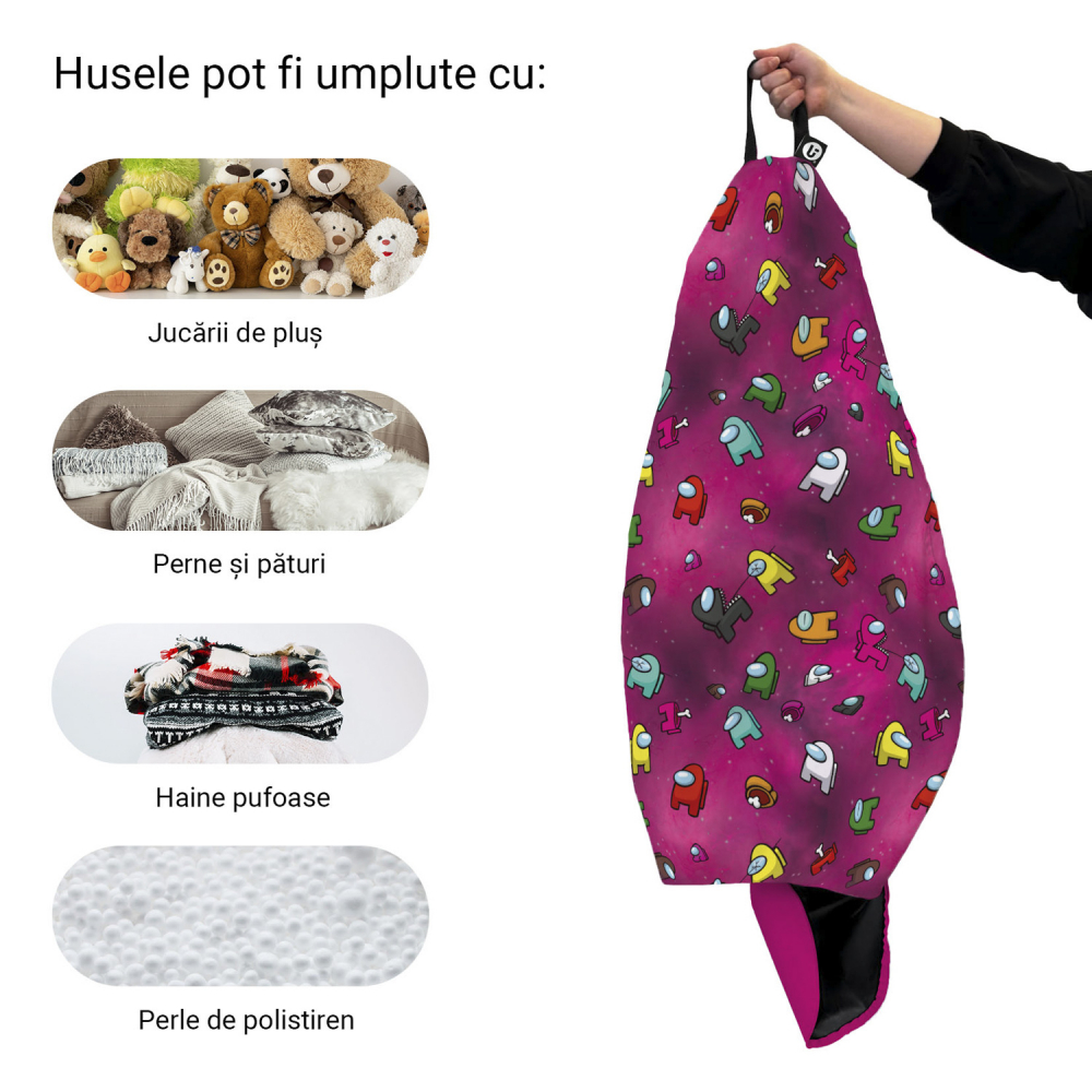 Husa Puf Para XL Among Us Magenta | Updeco
